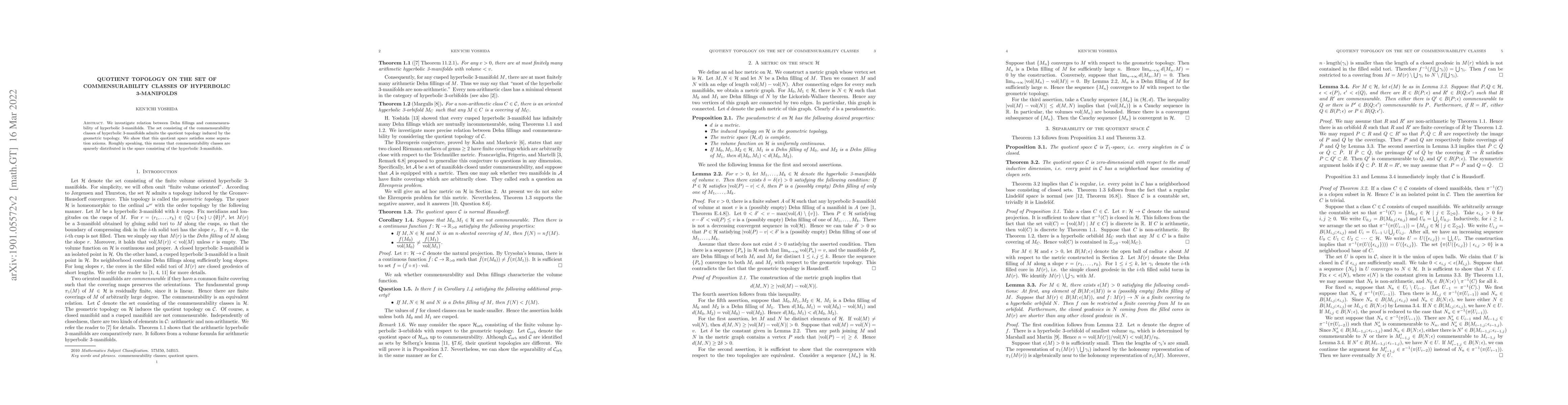 Thumbnail for Quotient topology on the set of commensurability classes of hyperbolic
  3-manifolds