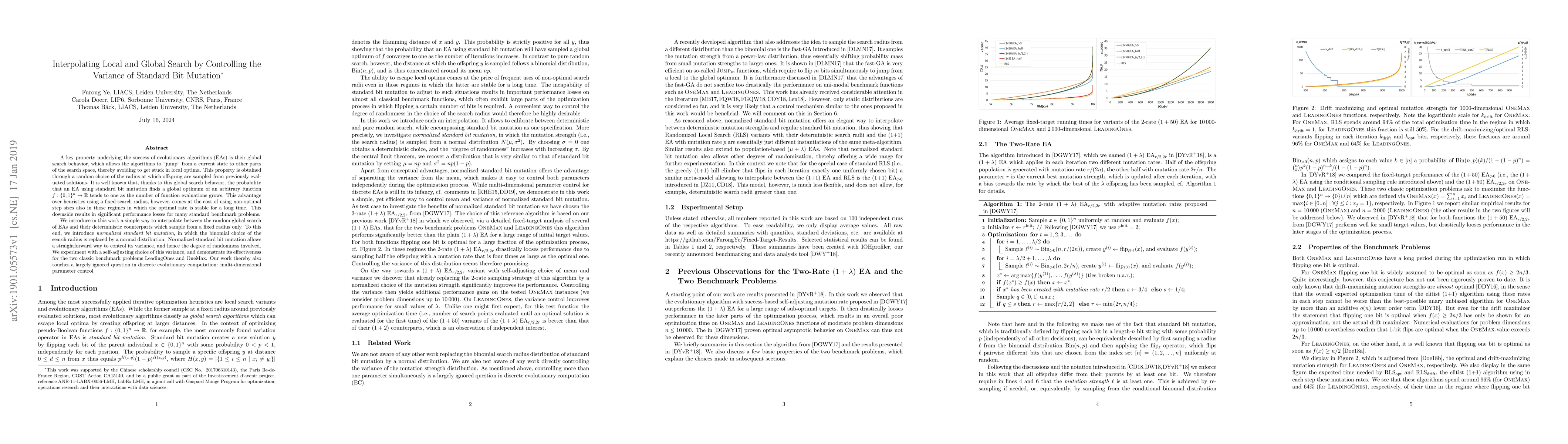 Thumbnail for Interpolating Local and Global Search by Controlling the Variance of
  Standard Bit Mutation