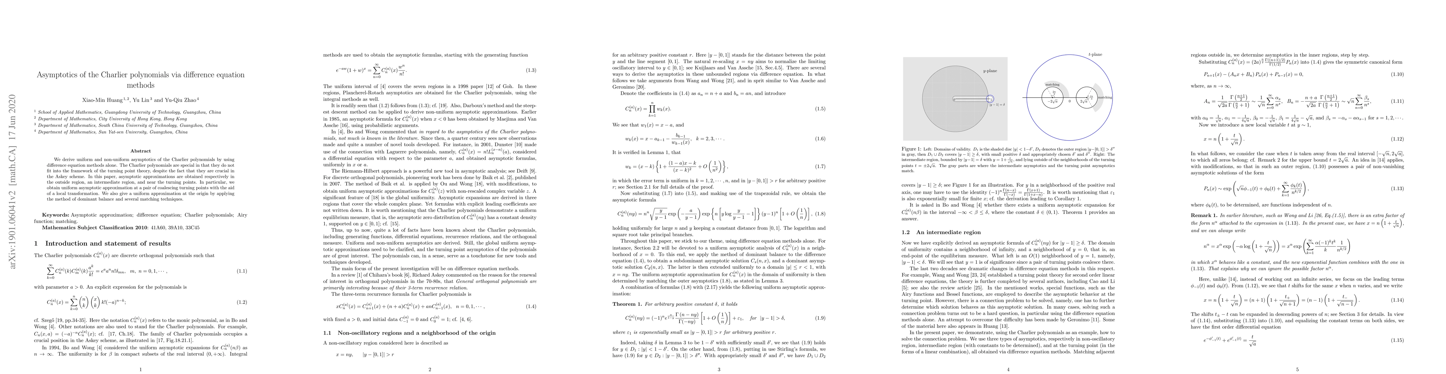 Thumbnail for Asymptotics of the Charlier polynomials via difference equation methods