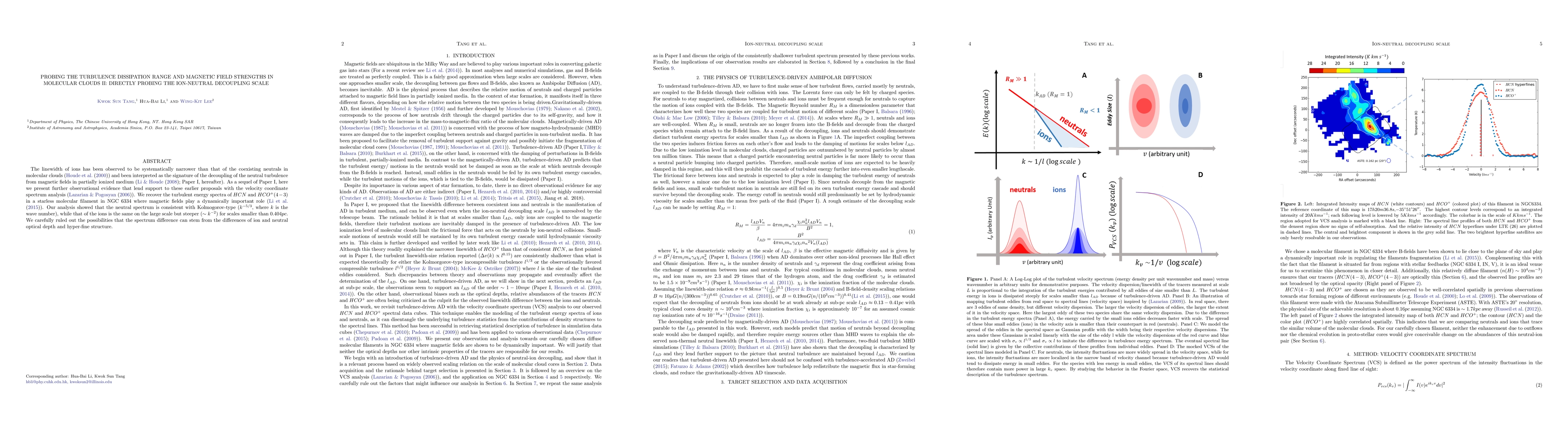 Thumbnail for Probing the Turbulence Dissipation Range and Magnetic Field Strengths in
  Molecular Clouds. II. Directly Probing the Ion-neutral Decoupling Scale