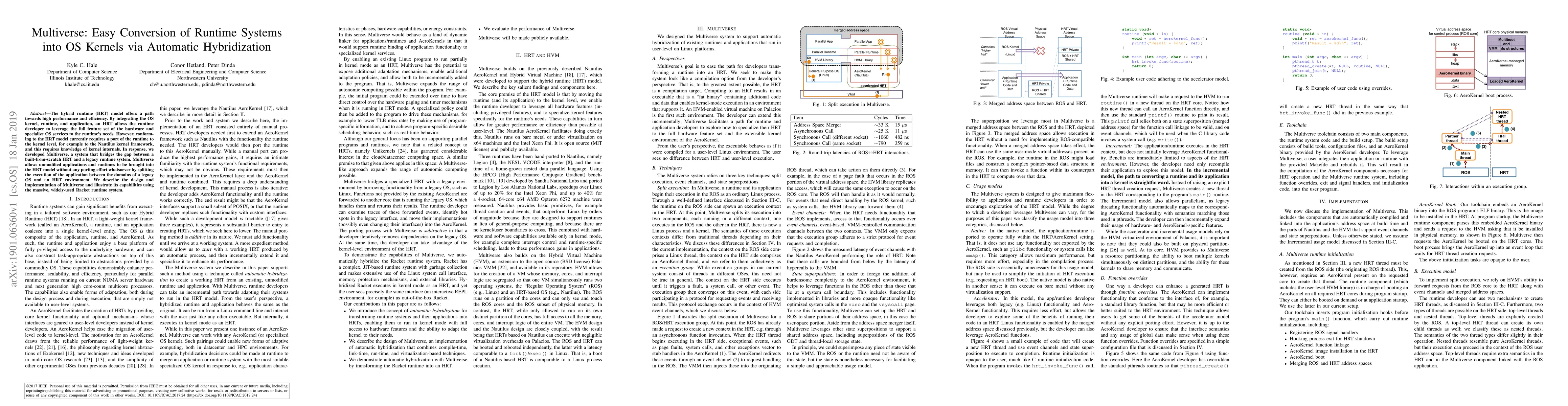 Thumbnail for Multiverse: Easy Conversion of Runtime Systems into OS Kernels via
  Automatic Hybridization