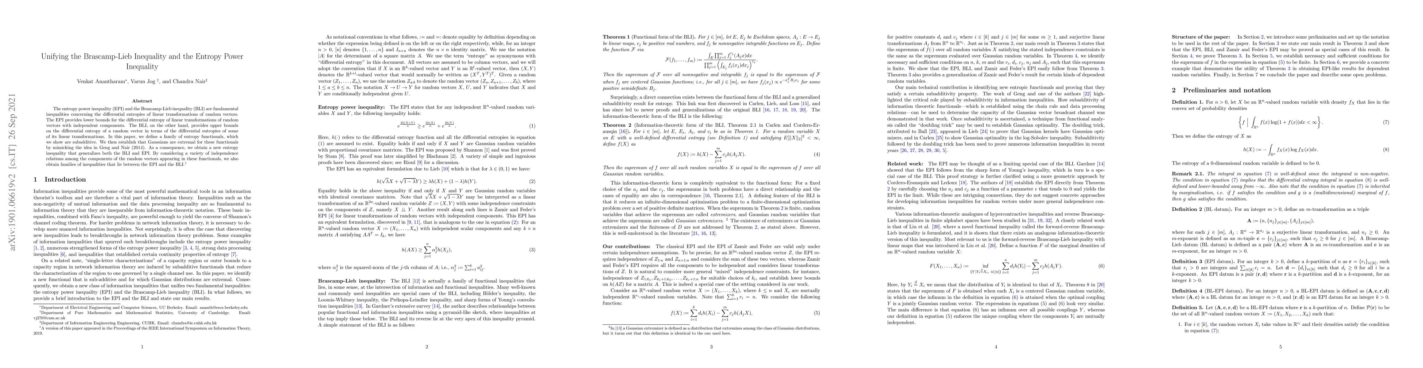 Thumbnail for Unifying the Brascamp-Lieb Inequality and the Entropy Power Inequality