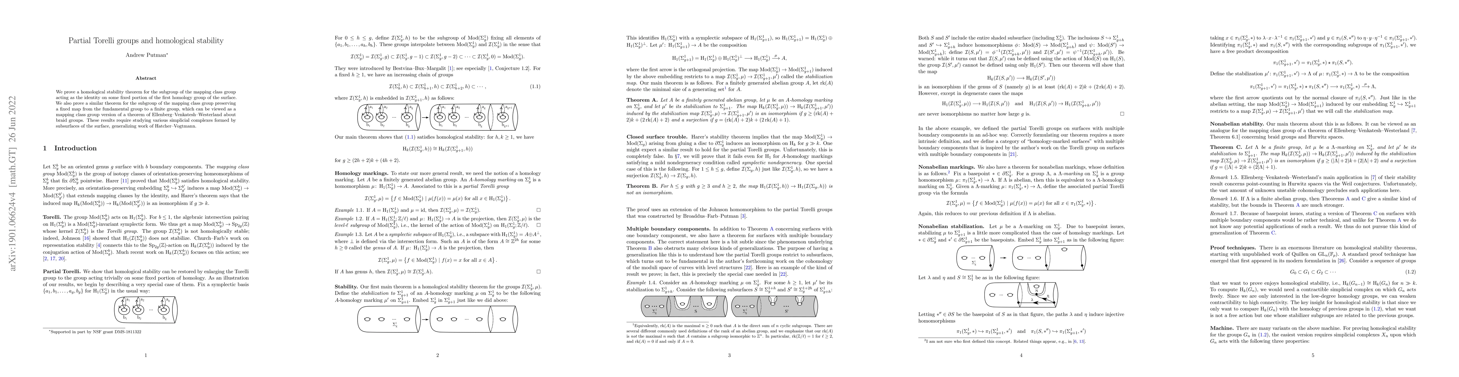 Thumbnail for Partial Torelli groups and homological stability