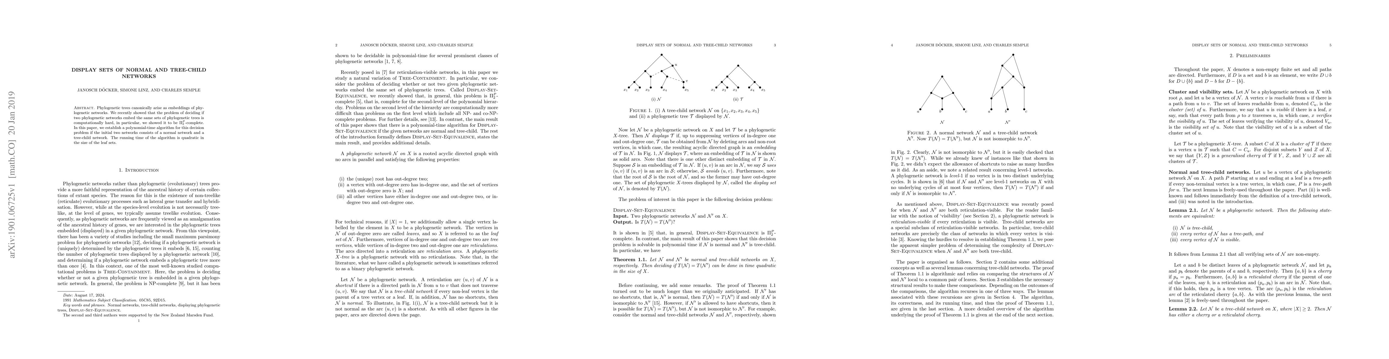 Thumbnail for Display sets of normal and tree-child networks