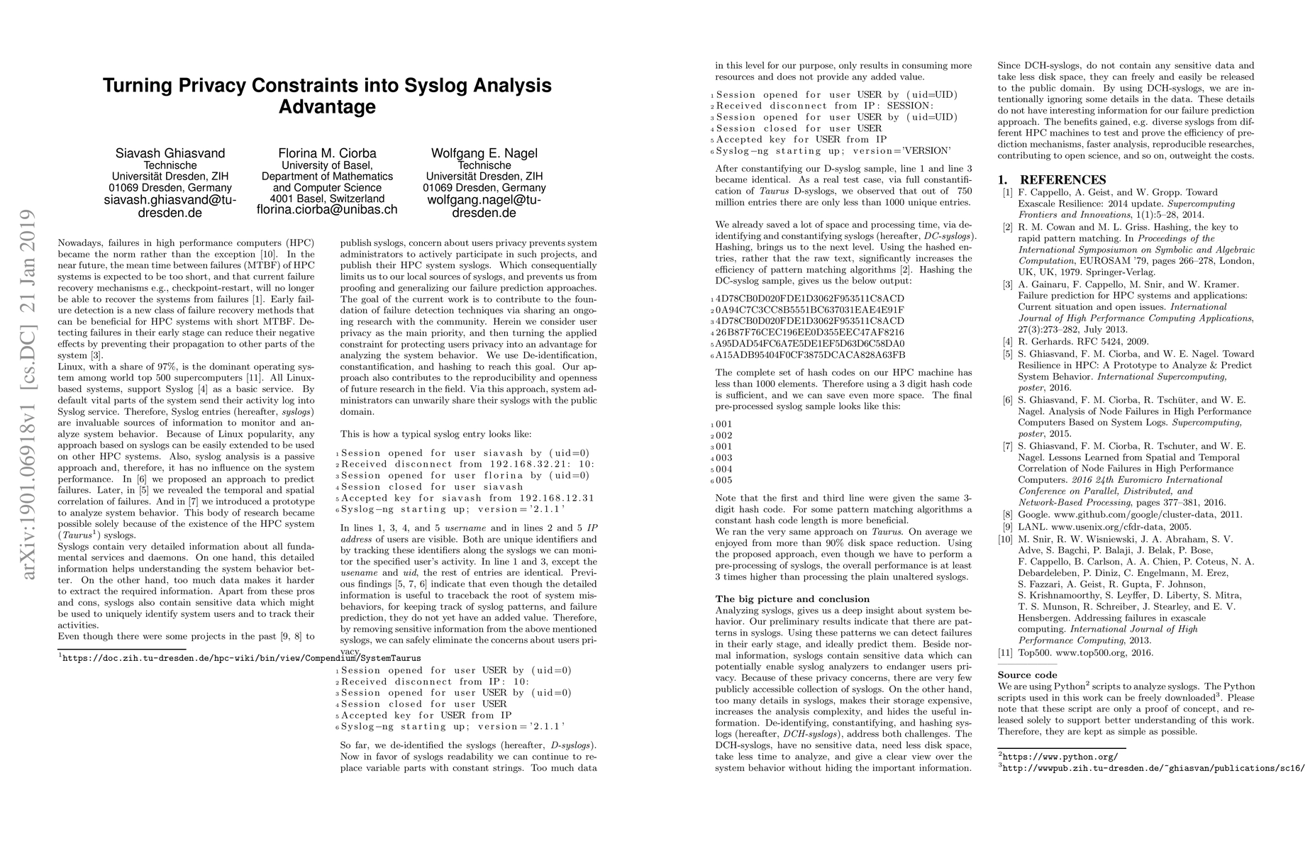 Thumbnail for Turning Privacy Constraints into Syslog Analysis Advantage