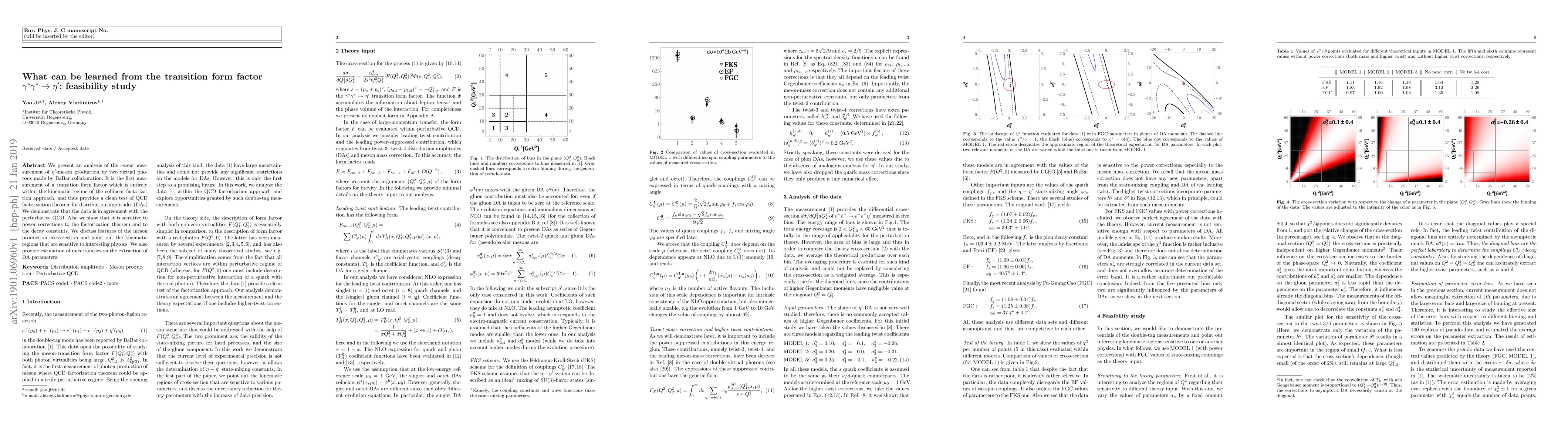 Thumbnail for What can be learned from the transition form factor
  $\gamma^*\gamma^*\to\eta'$: feasibility study