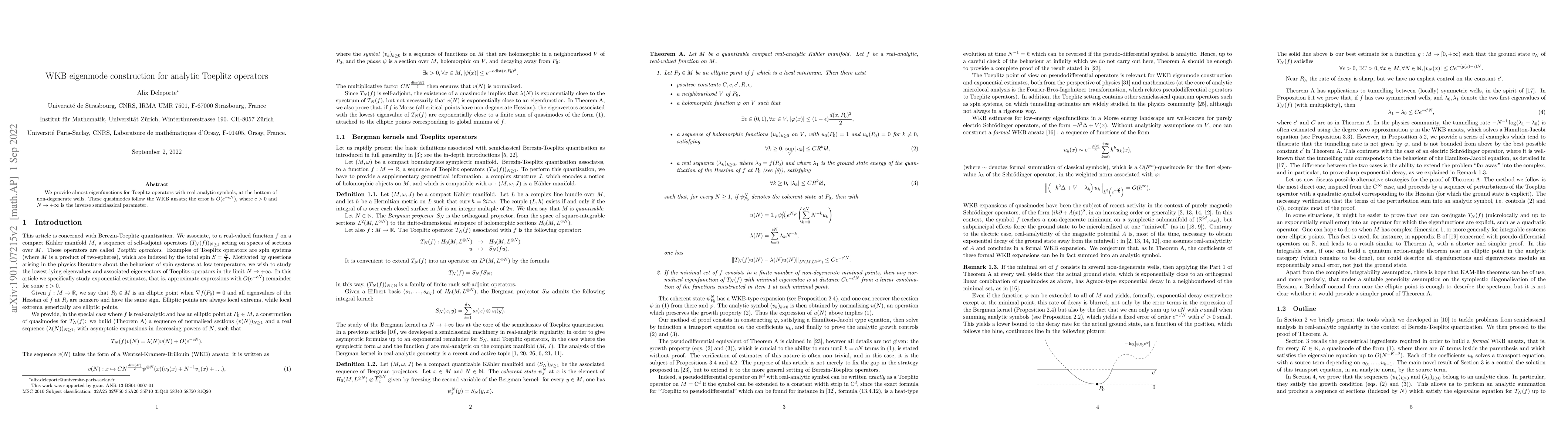 Thumbnail for WKB eigenmode construction for analytic Toeplitz operators