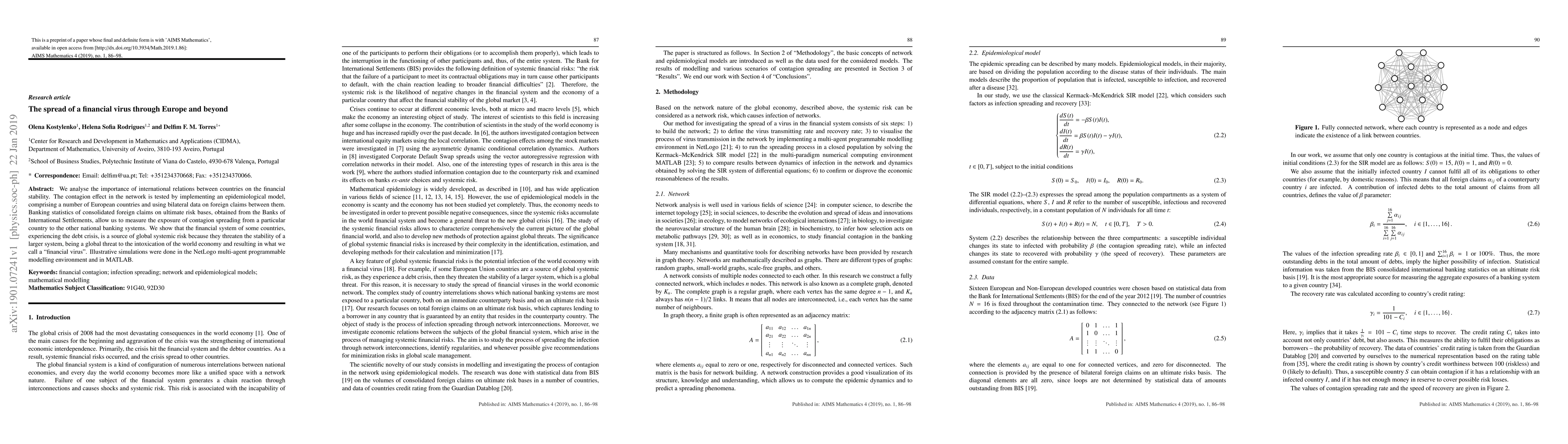 Thumbnail for The spread of a financial virus through Europe and beyond