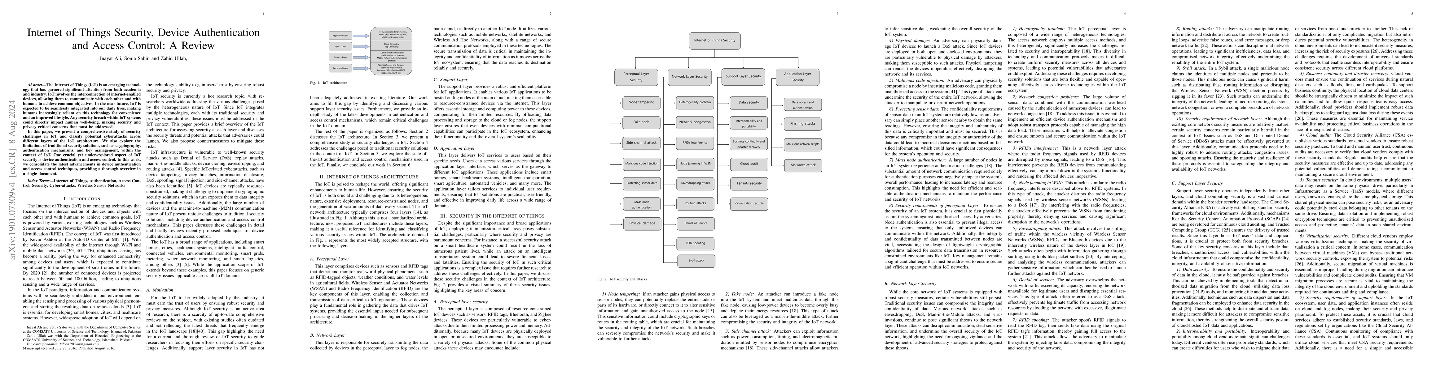 Thumbnail for Internet of Things Security, Device Authentication and Access Control: A
  Review