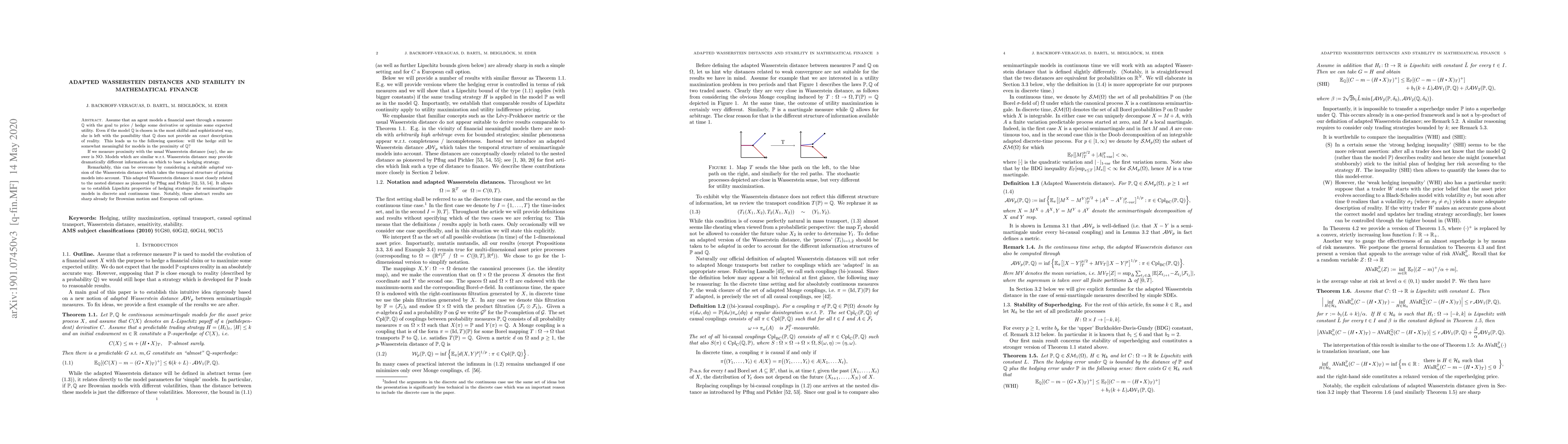 Thumbnail for Adapted Wasserstein Distances and Stability in Mathematical Finance