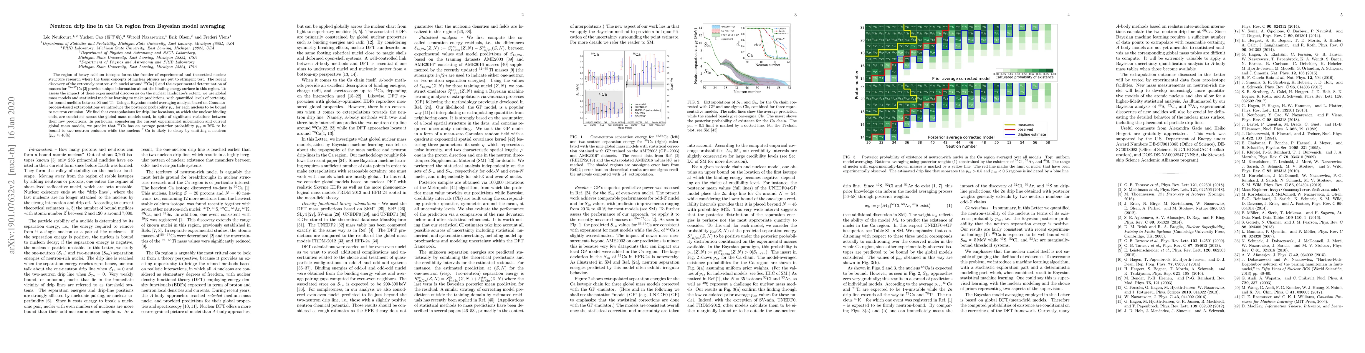 Thumbnail for Neutron drip line in the Ca region from Bayesian model averaging