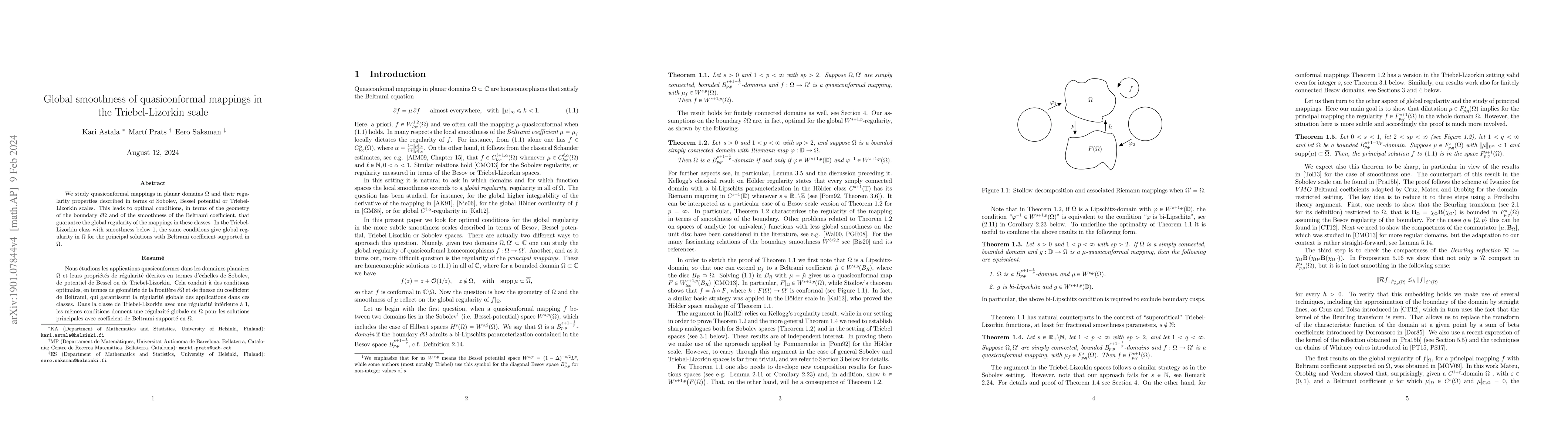 Thumbnail for Global smoothness of quasiconformal mappings in the Triebel-Lizorkin
  scale