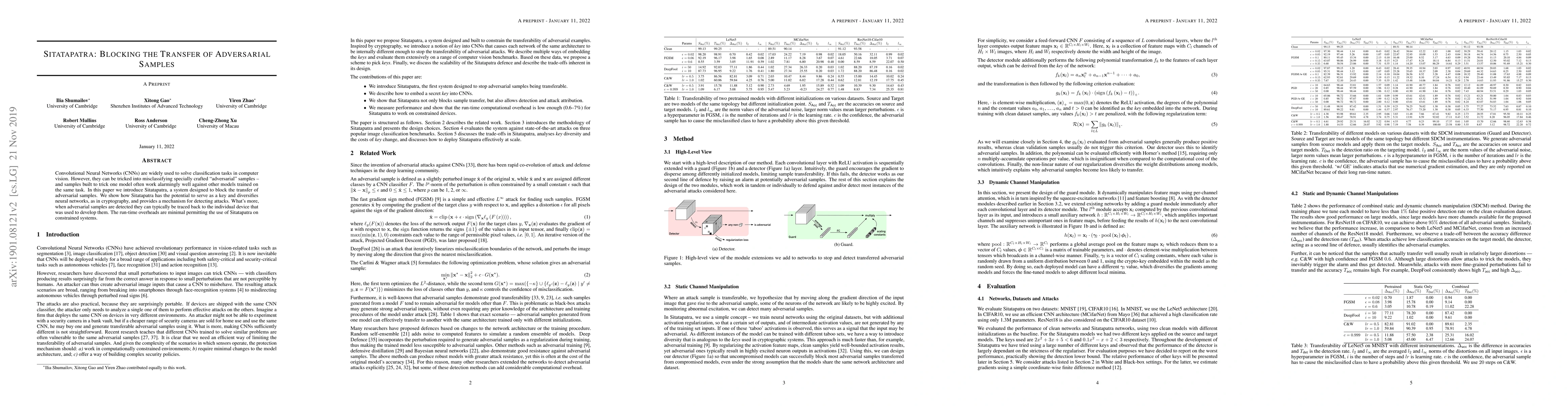 Thumbnail for Sitatapatra: Blocking the Transfer of Adversarial Samples
