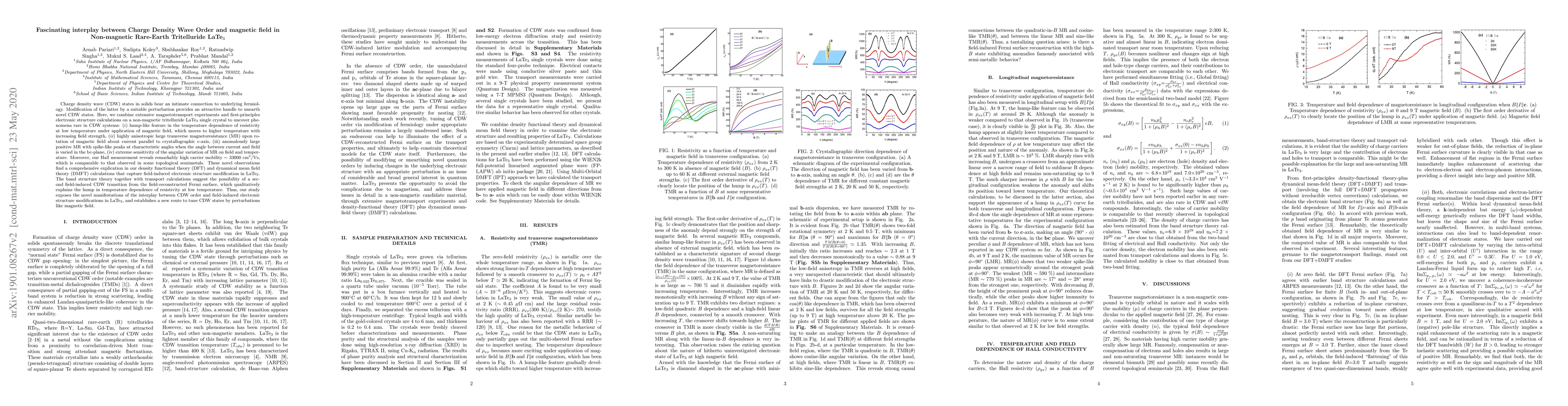 Thumbnail for Fascinating interplay between Charge Density Wave Order and magnetic
  field in Non-magnetic Rare-Earth Tritelluride LaTe$_{3}$