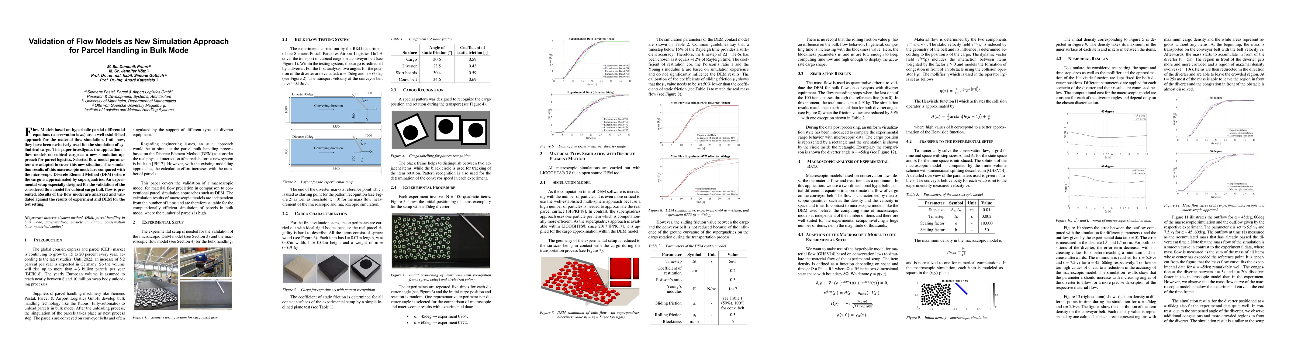 Thumbnail for Validation of Flow Models as New Simulation Approach for Parcel Handling
  in Bulk Mode