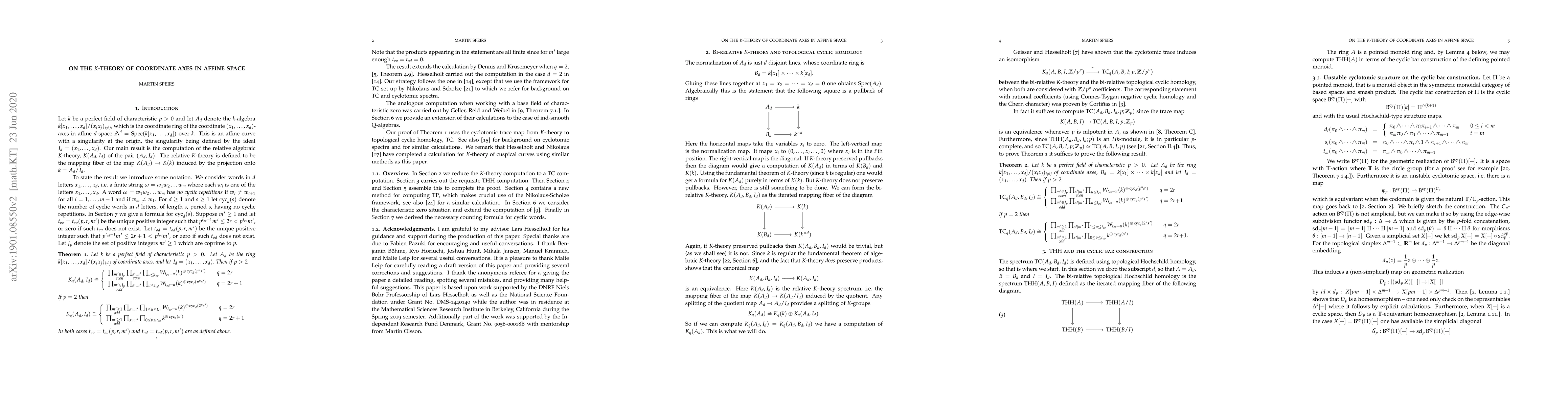 Thumbnail for On the K-theory of coordinate axes in affine space