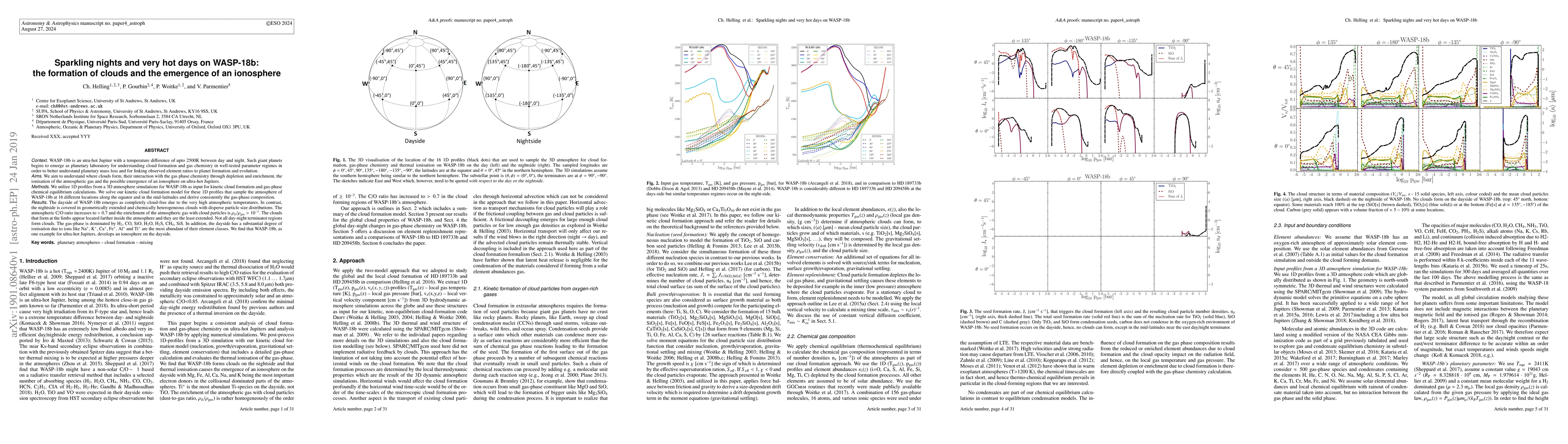 Thumbnail for Sparkling nights and very hot days on WASP-18b: the formation of clouds
  and the emergence of an ionosphere