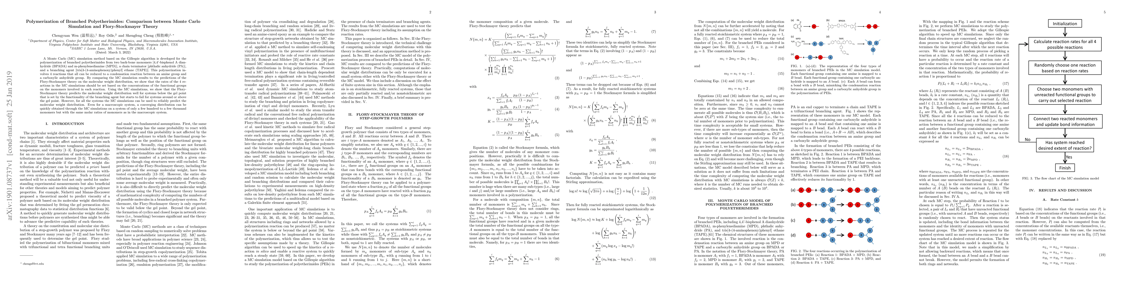 Thumbnail for Polymerization of Branched Polyetherimides: Comparison between Monte
  Carlo Simulation and Flory-Stockmayer Theory