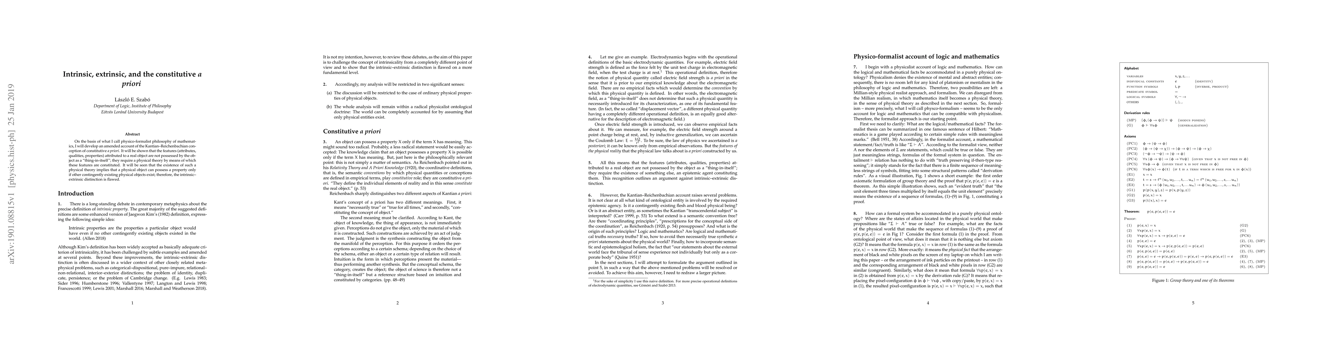 Thumbnail for Intrinsic, extrinsic, and the constitutive a priori