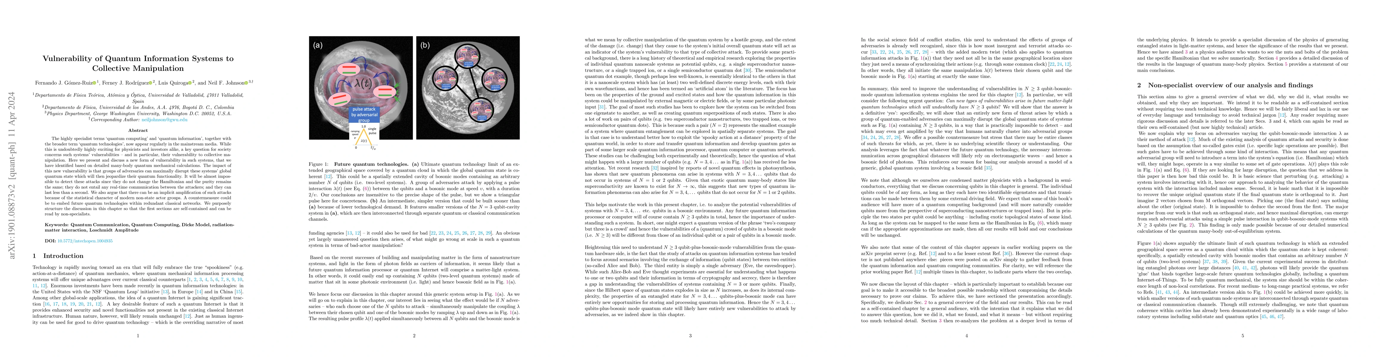 Thumbnail for Chapter: Vulnerability of Quantum Information Systems to Collective
  Manipulation
