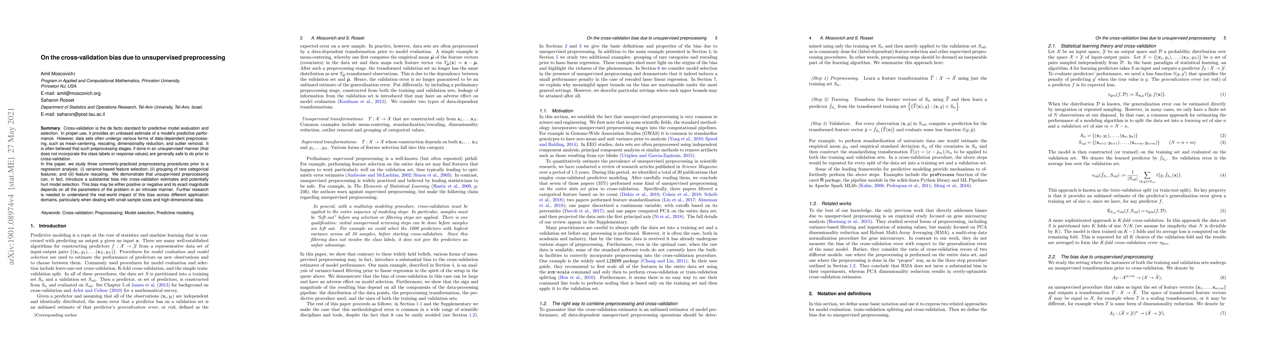 Thumbnail for On the cross-validation bias due to unsupervised pre-processing
