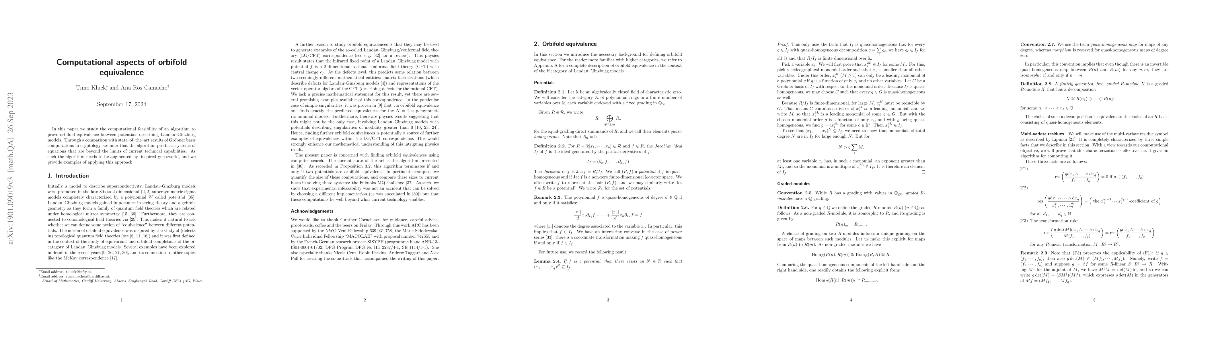 Thumbnail for Computational aspects of orbifold equivalence