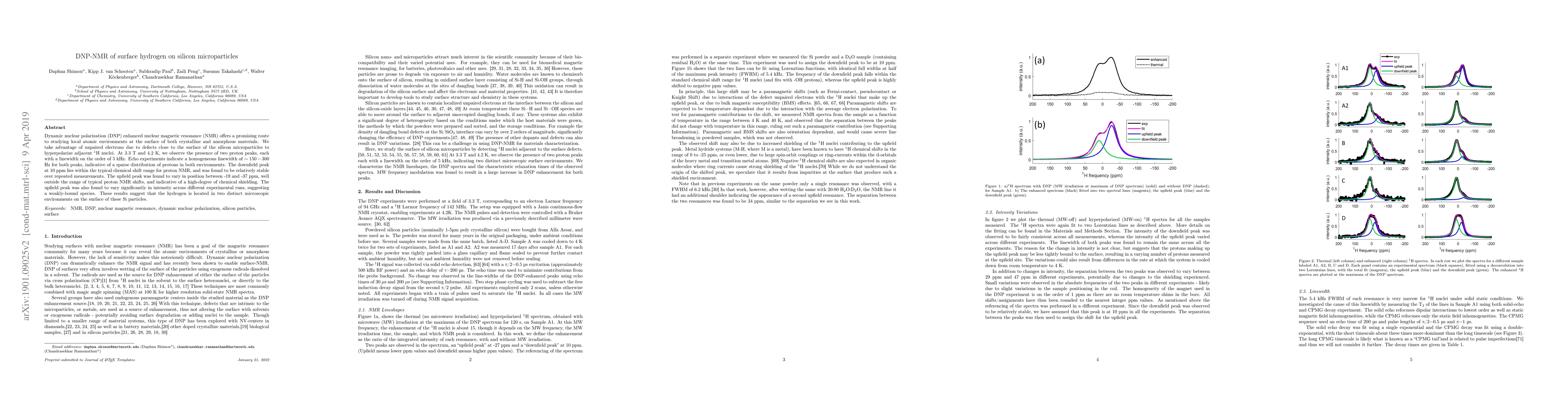 Thumbnail for DNP-NMR of surface hydrogen on silicon microparticles