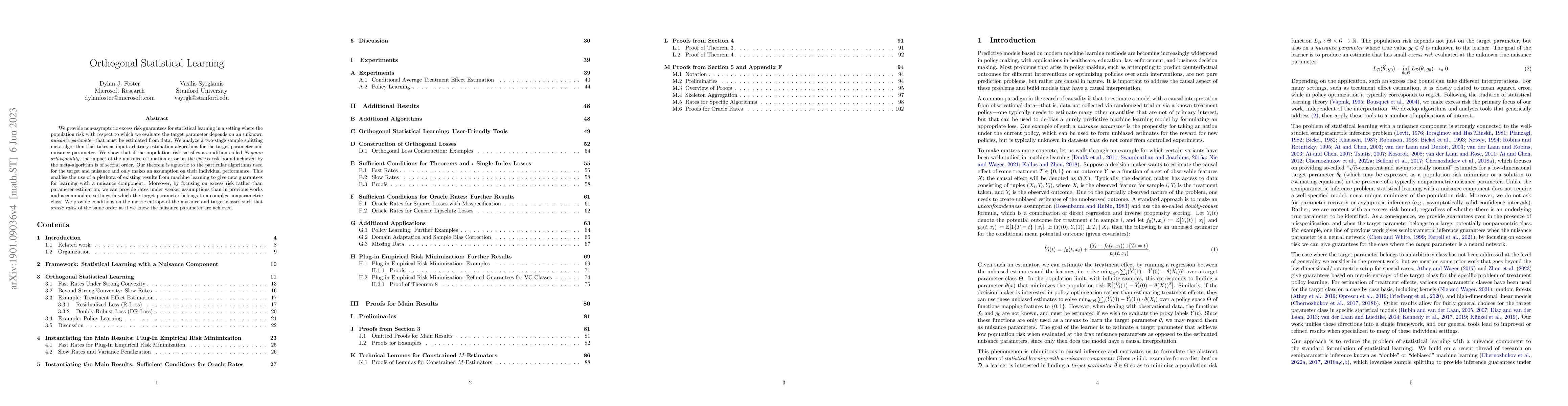 Thumbnail for Orthogonal Statistical Learning