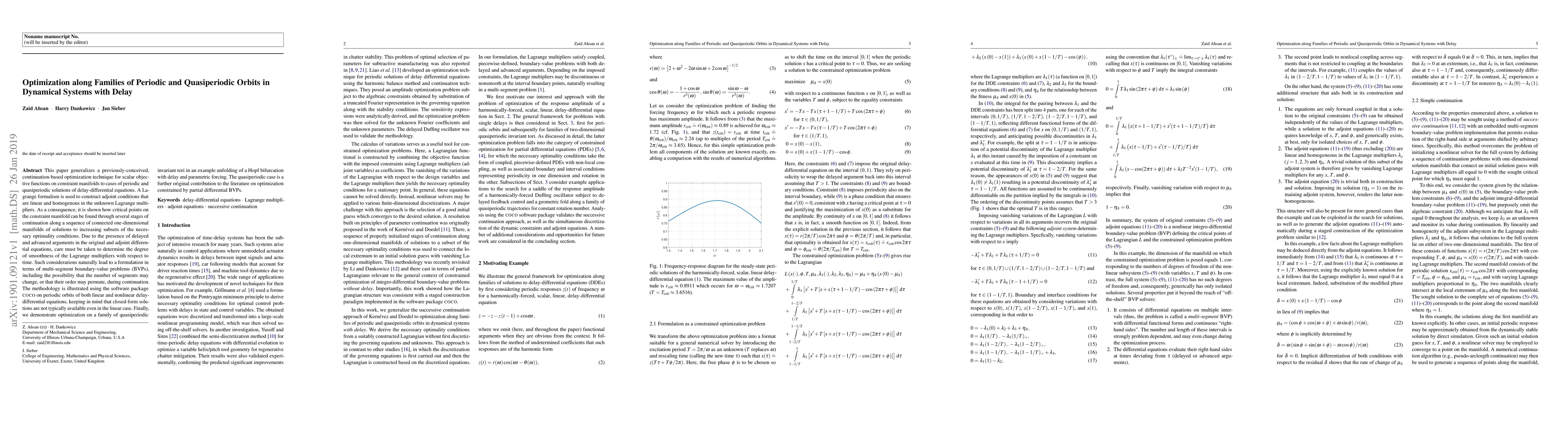 Thumbnail for Optimization along Families of Periodic and Quasiperiodic Orbits in
  Dynamical Systems with Delay