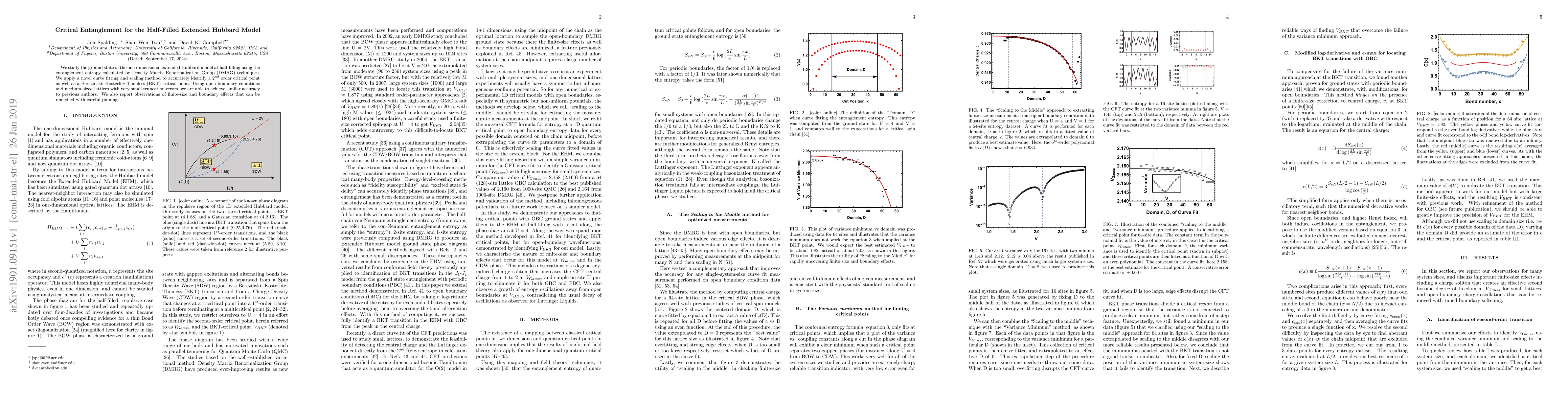Thumbnail for Critical Entanglement for the Half-Filled Extended Hubbard Model