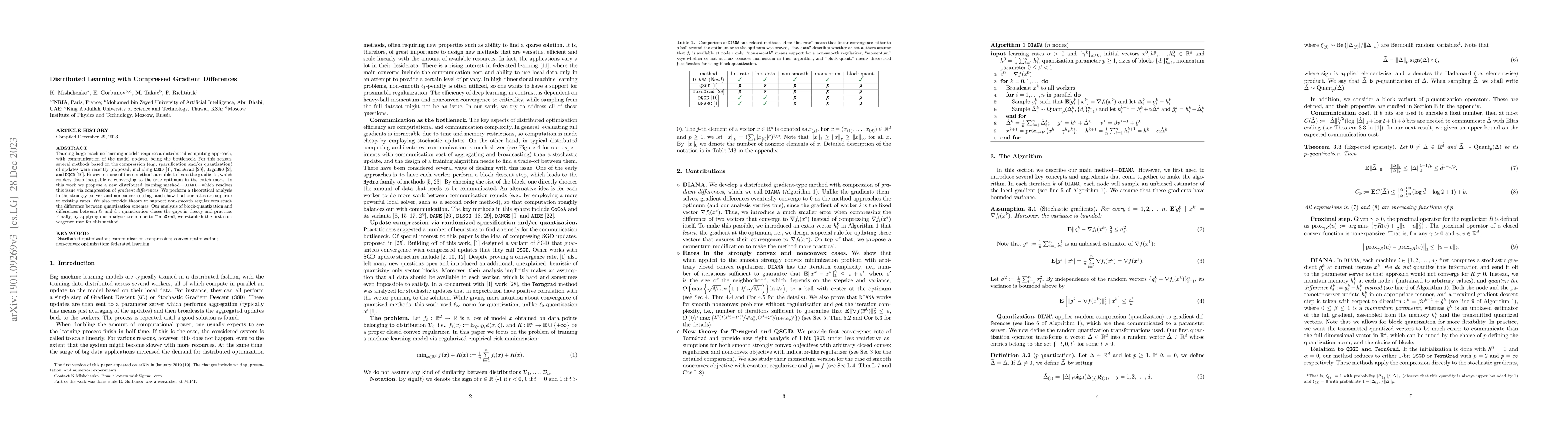 Thumbnail for Distributed Learning with Compressed Gradient Differences