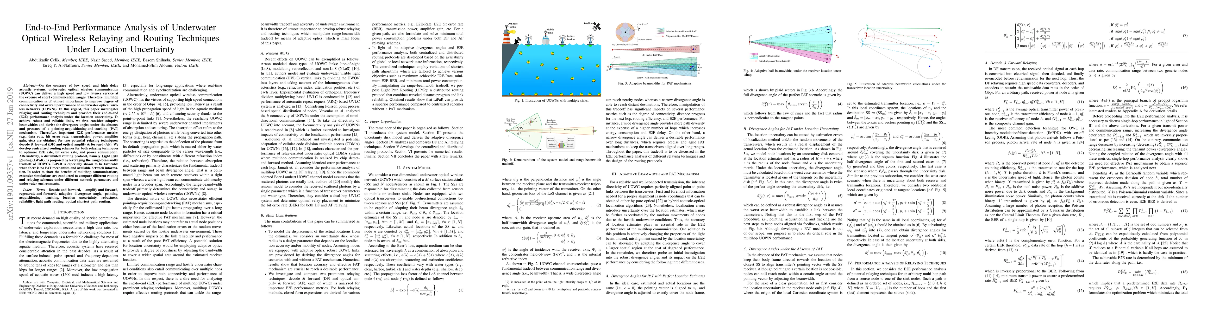 Thumbnail for End-to-End Performance Analysis of Underwater Optical Wireless Relaying
  and Routing Techniques Under Location Uncertainty