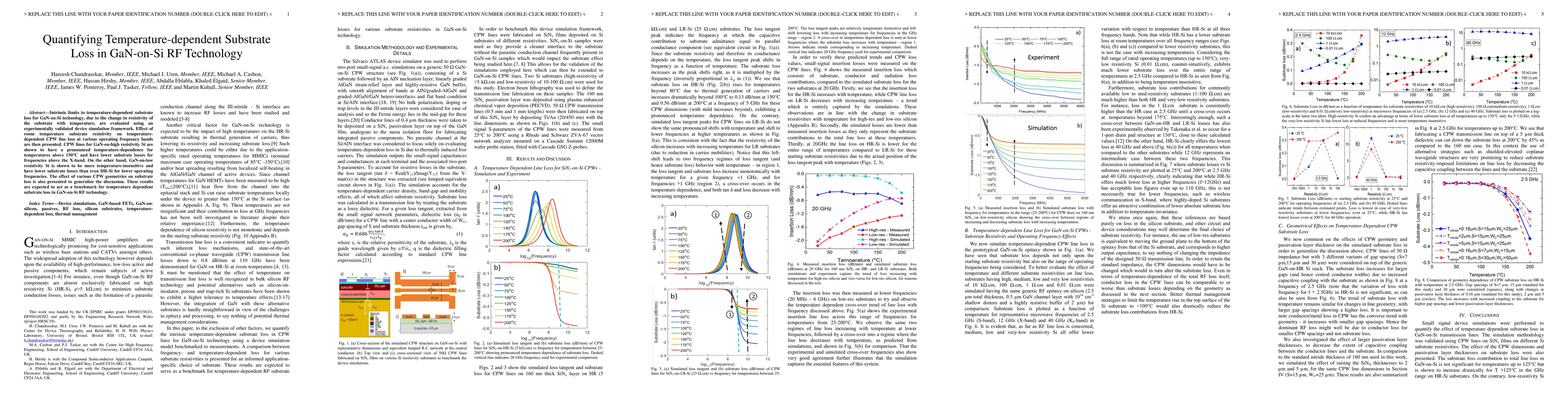 Thumbnail for Quantifying Temperature-dependent Substrate Loss in GaN-on-Si RF
  Technology