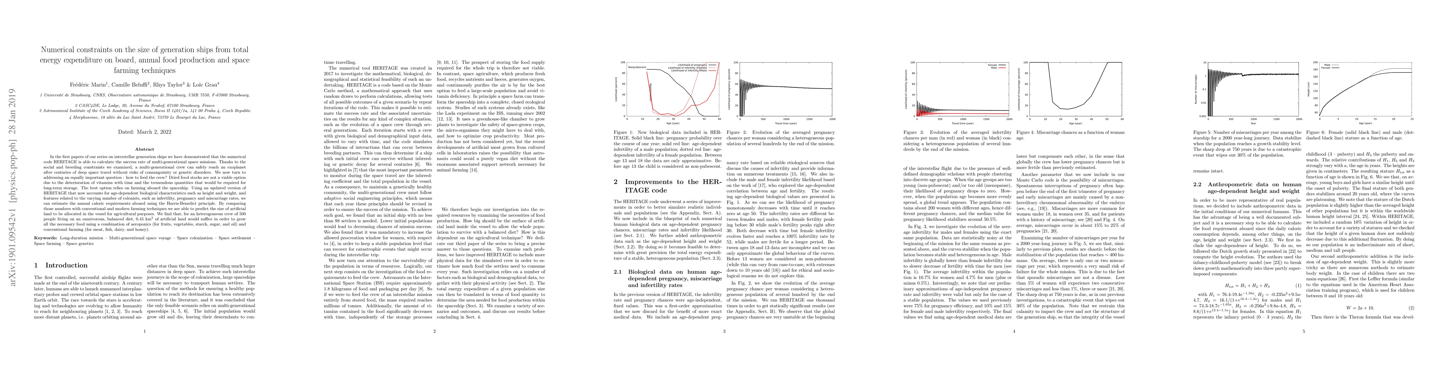 Thumbnail for Numerical constraints on the size of generation ships from total energy
  expenditure on board, annual food production and space farming techniques