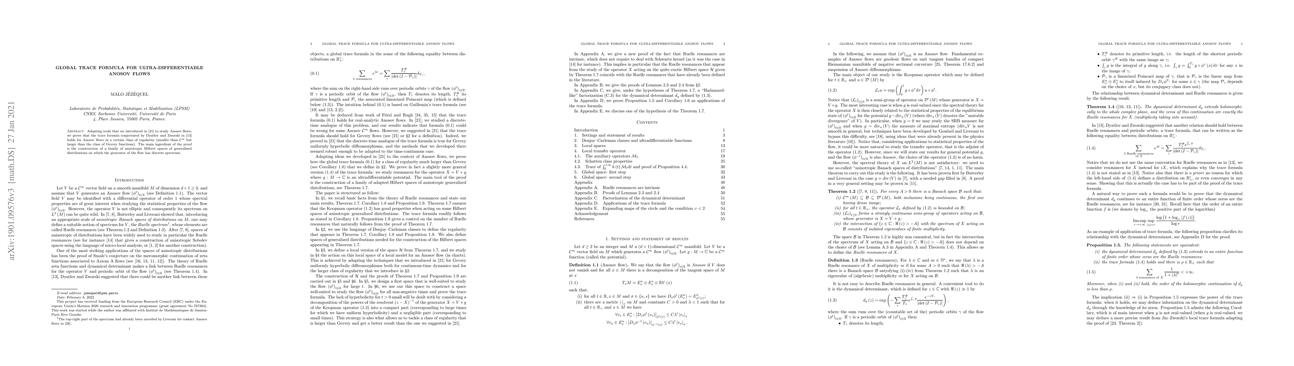 Thumbnail for Global trace formula for ultra-differentiable Anosov flows