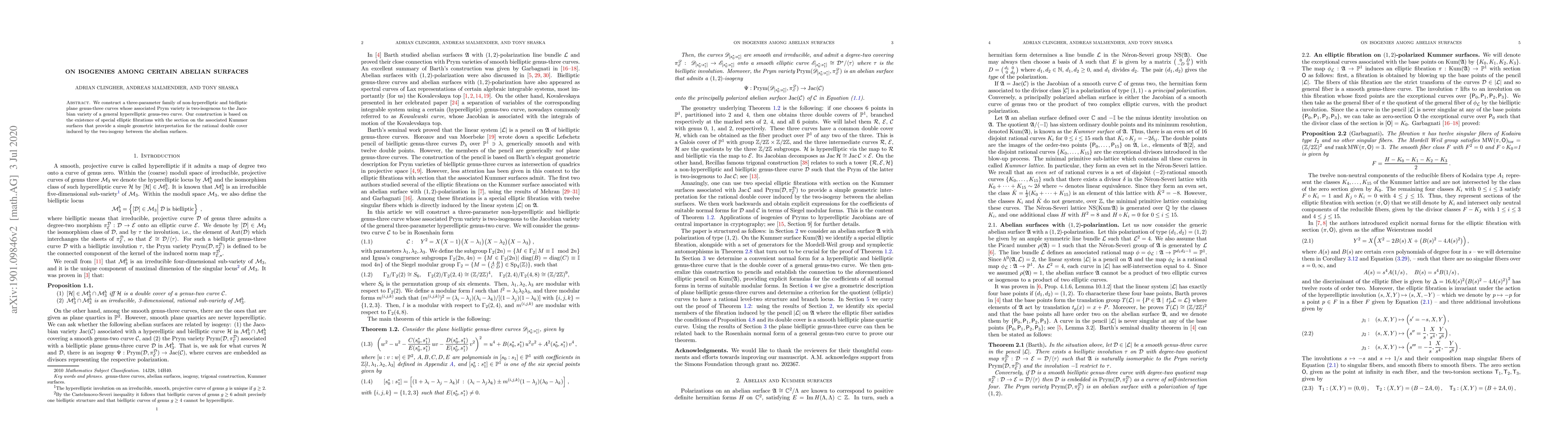 Thumbnail for On isogenies among certain abelian surfaces