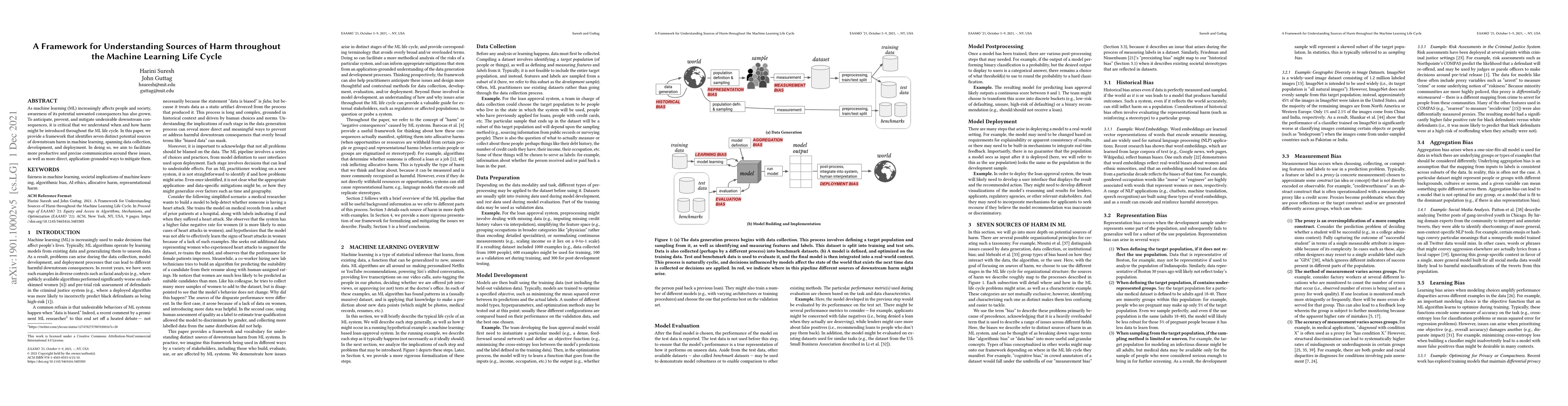 Thumbnail for A Framework for Understanding Sources of Harm throughout the Machine
  Learning Life Cycle