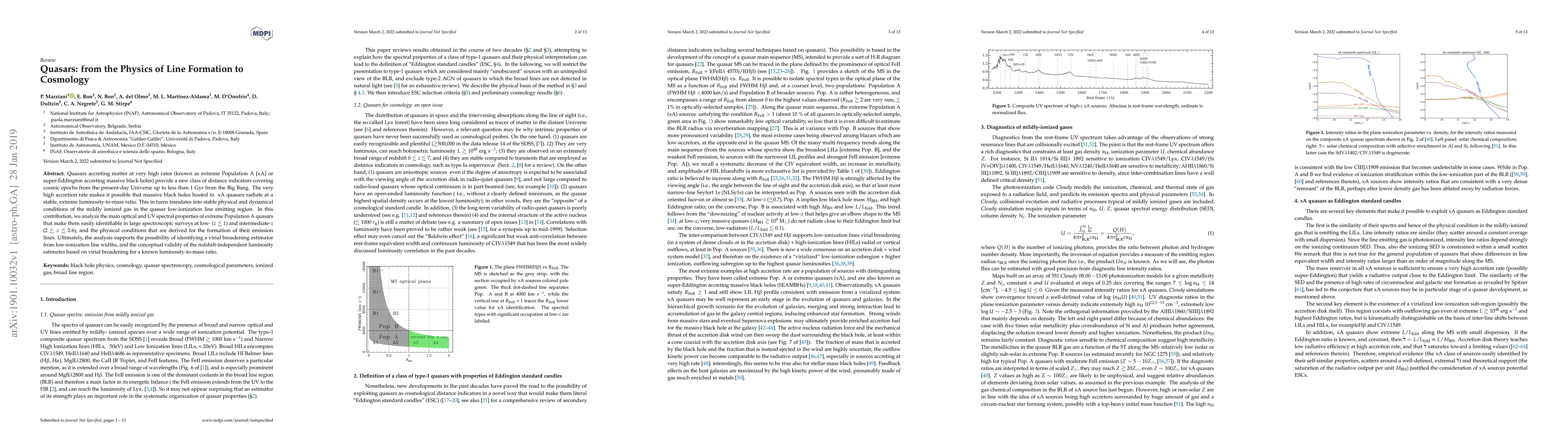 Thumbnail for Quasars: from the Physics of Line Formation to Cosmology