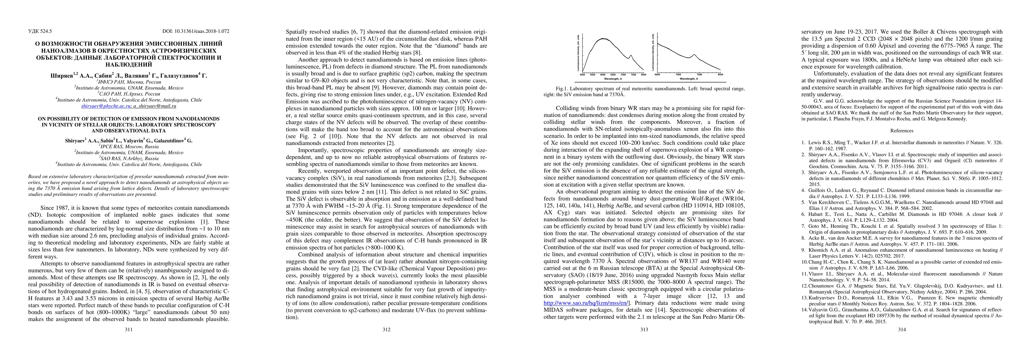 Thumbnail for On possibility of detection of emission from nanodiamonds in vicinity of
  stellar objects: laboratory spectroscopy and observational data