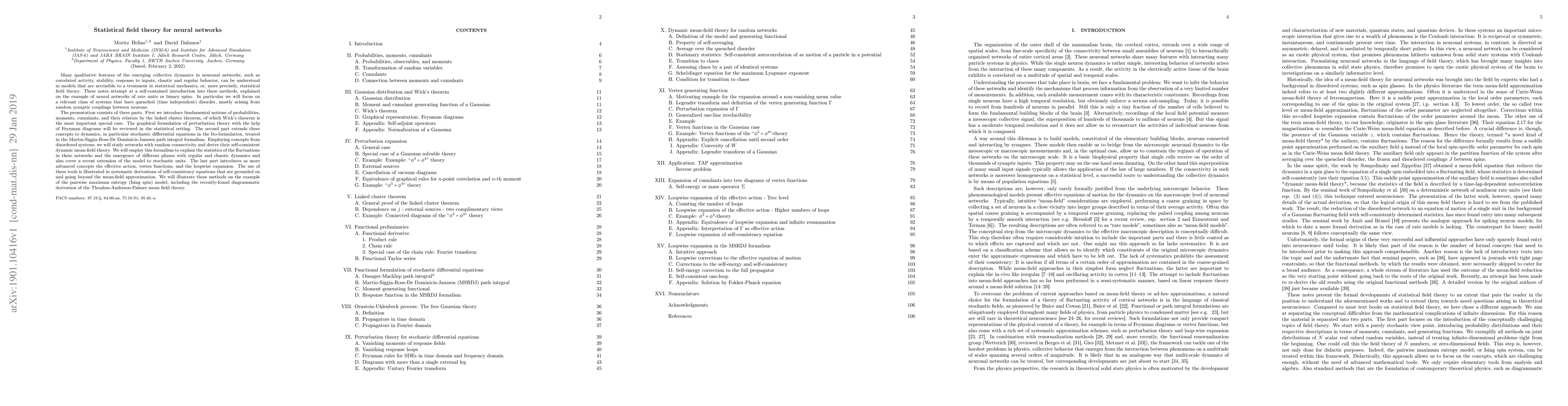 Thumbnail for Statistical field theory for neural networks