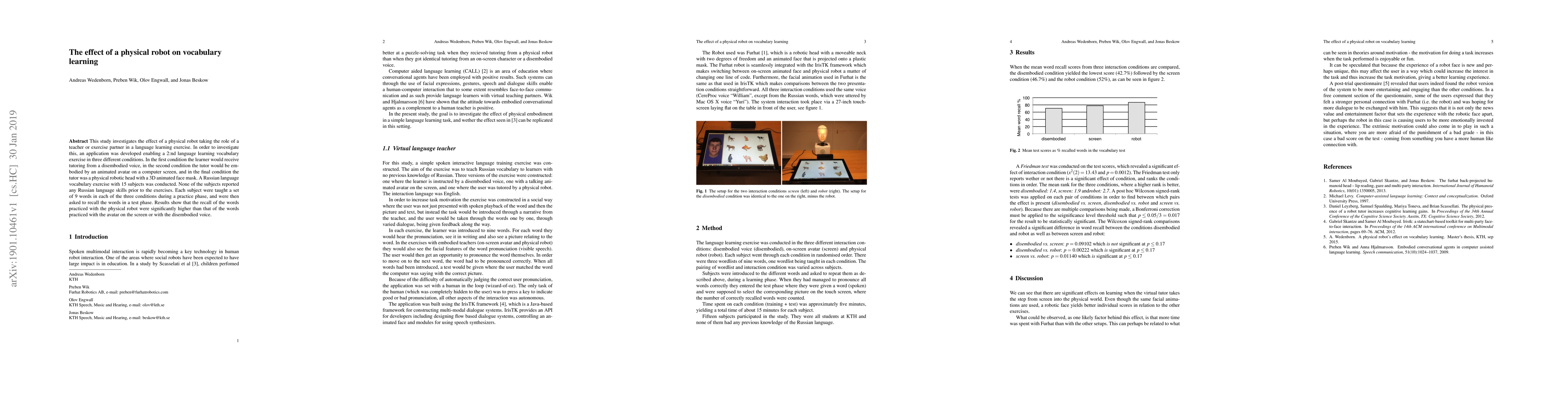 Thumbnail for The effect of a physical robot on vocabulary learning