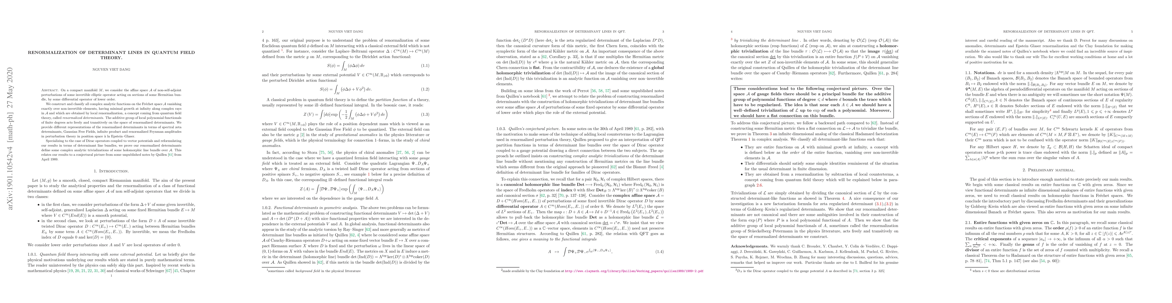Thumbnail for Renormalization of determinant lines in Quantum Field Theory