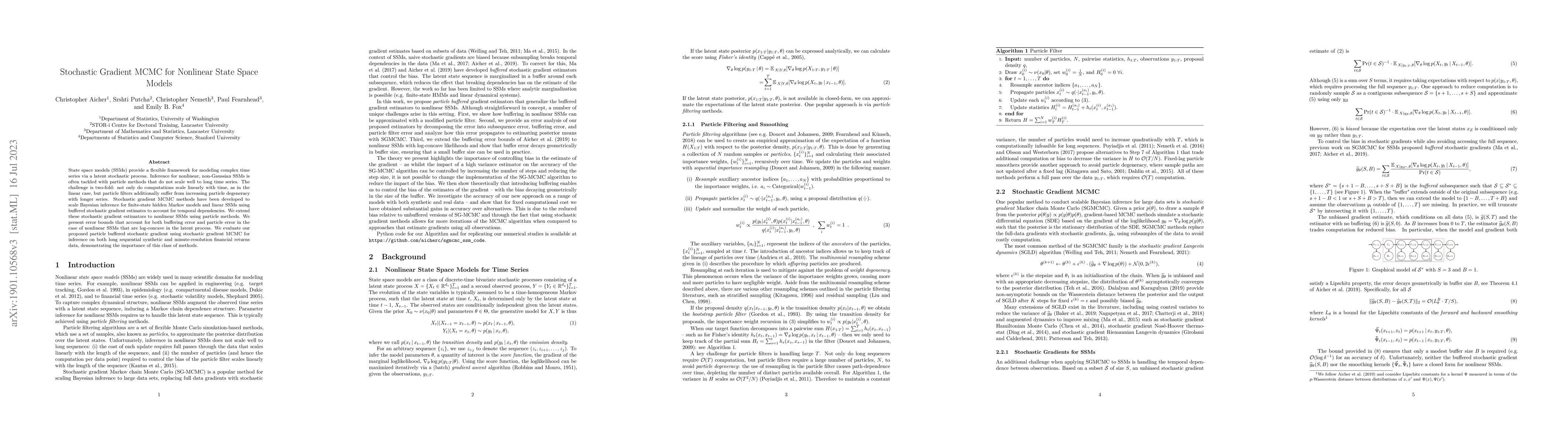 Thumbnail for Stochastic Gradient MCMC for Nonlinear State Space Models