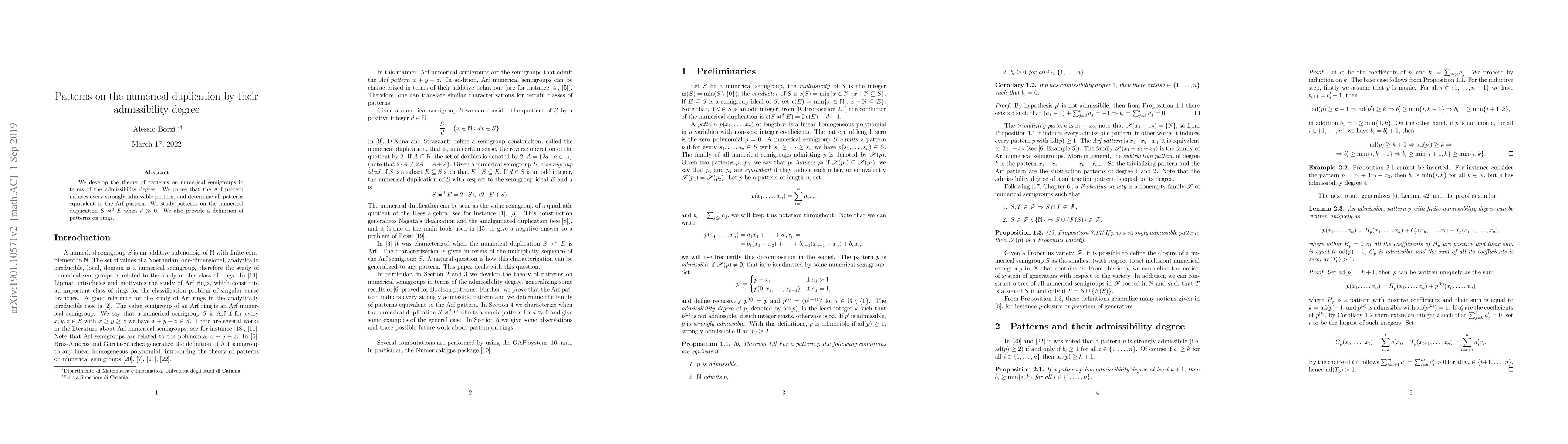 Thumbnail for Patterns on the numerical duplication by their admissibility degree