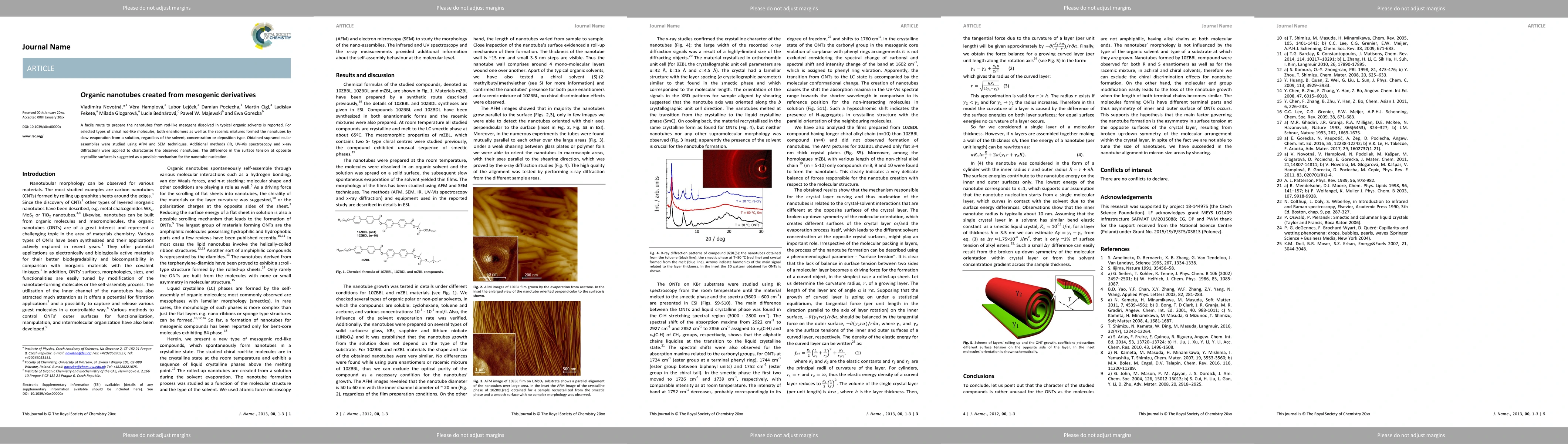 Thumbnail for Organic nanotubes created from mesogenic derivatives