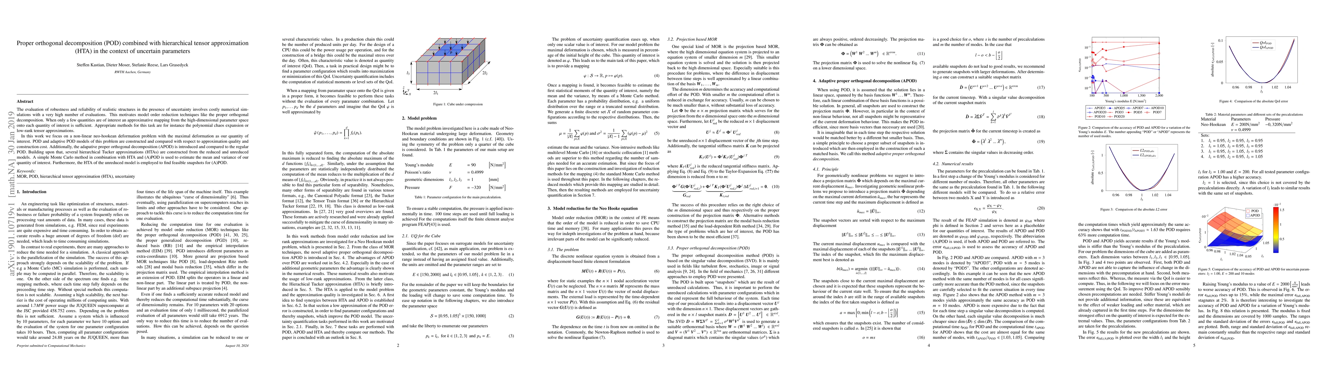 Thumbnail for Proper orthogonal decomposition (POD) combined with hierarchical tensor
  approximation (HTA) in the context of uncertain parameters