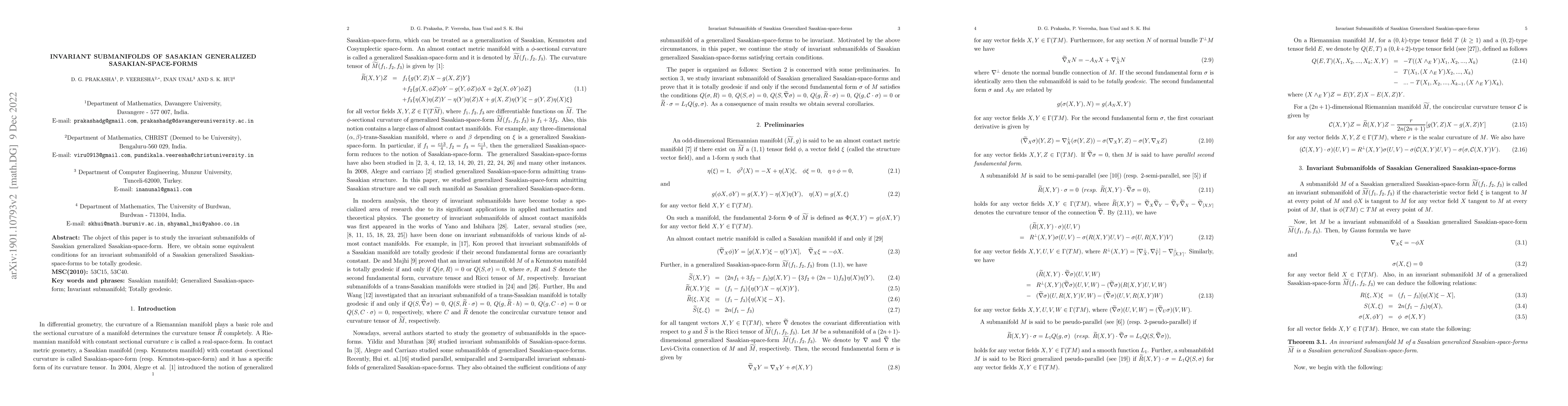 Thumbnail for Invariant Submanifolds of Sasakian Generalized-Sasakian-Space-Forms