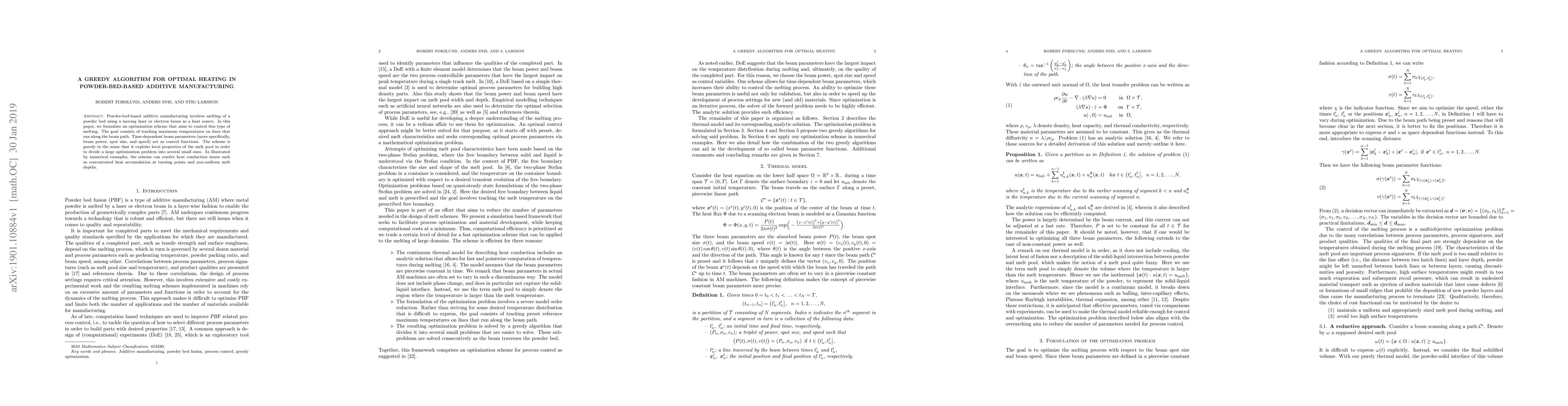 Thumbnail for A greedy algorithm for optimal heating in powder-bed-based additive
  manufacturing