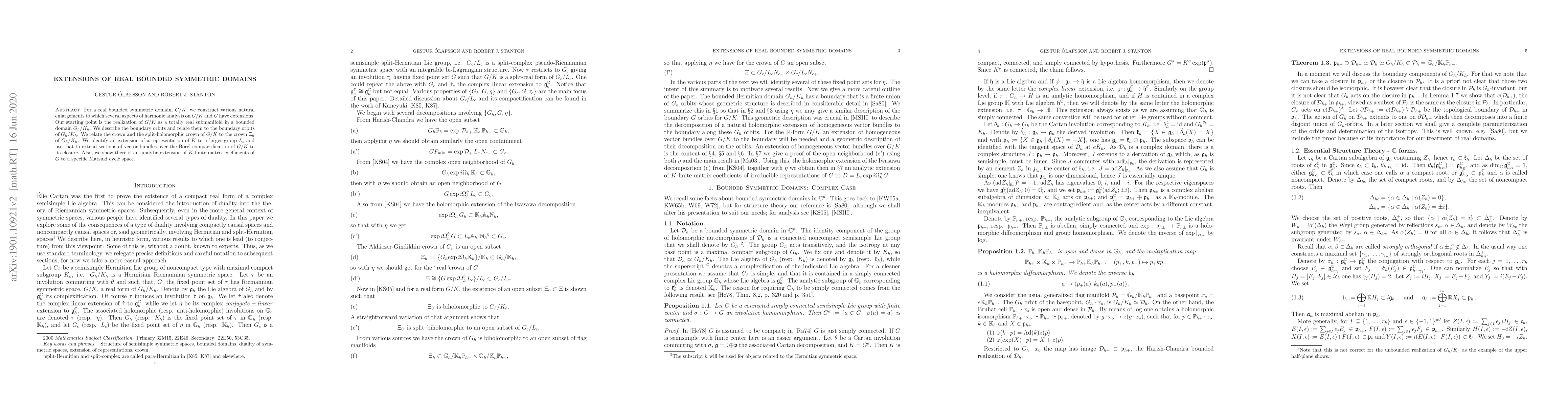 Thumbnail for Extensions of real bounded symmetric domains