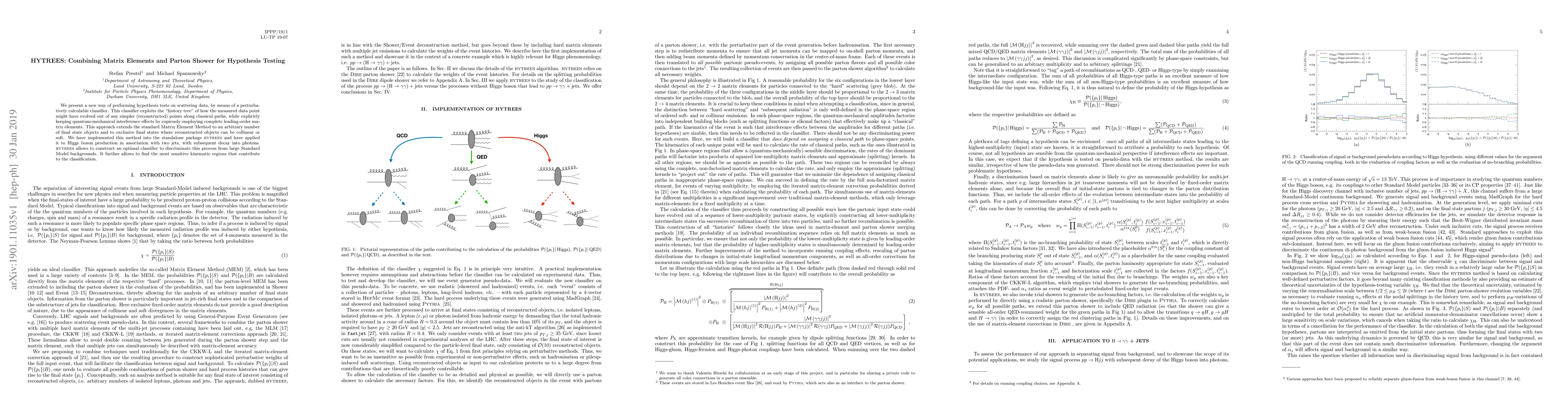 Thumbnail for HYTREES: Combining Matrix Elements and Parton Shower for Hypothesis
  Testing